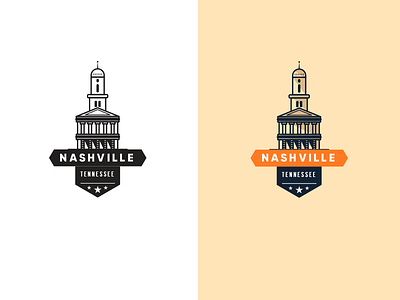 Nashville Capital Building Badge badge branding building capital city cityscape illustration logo nashville nation tennessee