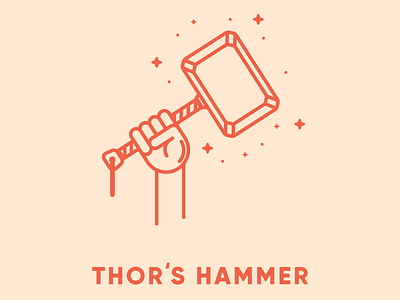 Thor's Hammer hammer hands hero illustrate illustration line marvel super thor