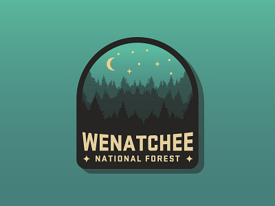 Wenatchee National Forest - #ThirtyLogos Challenge 25 badge illustration moon national forest park patch series service wenatchee
