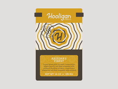 Hooligan Coffee Bag v1 arizona branding coffee bag flagstaff hooligan label packaging roast