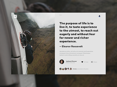 Kunack Photo UI image photography quote ui user experience user interface ux