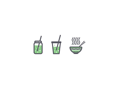 Mochi Brand Icons bowl drink icons illustration jar logo ramen smoothie trademark branding