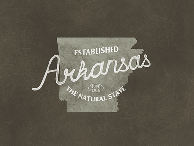 Arkansas; The Natural State arkansas badge grunge hand lettering lockup natural state