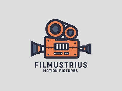 Filmustrius Motion Pictures branding camera film illustration logo motion pictures movie production