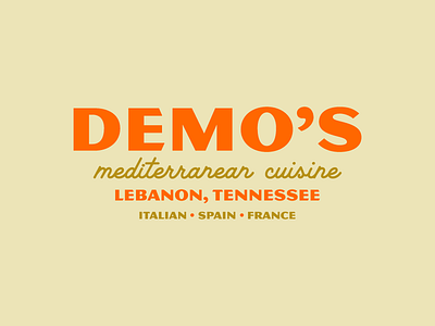 Demo's branding eating food logo restaurant tennessee trade mark word mark