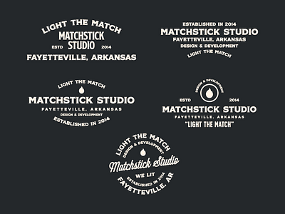 Matchstick Studio Lockups arkansas branding design fayetteville flame lit lockups logo studio