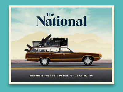 The National gig poster - Houston, TX concert poster dkng dkng studios gig poster halftone highway illustration music poster skillshare the national