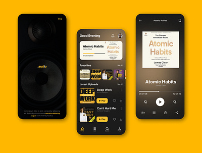 Audiobook Player App app app design app ui design mobile app ui ui design ui ux ui ux design ux