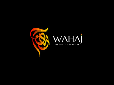 WAHAJ ORGANIC CHARCOAL @ @calligraphy branding design graphic design illustration logo typography vector