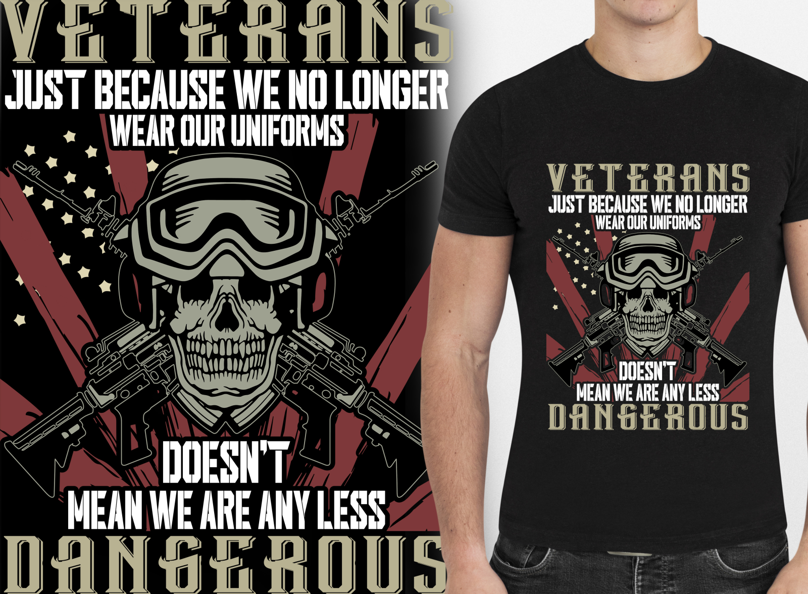 Veterans just because we no longer wear_Veteran T Shirt Design by AK ...