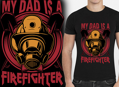 Firefighter t shirt design illustration