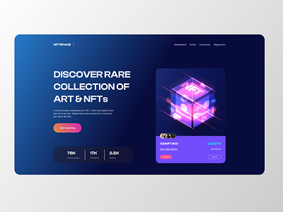 Rare collection of art and NFTs application art branding design nft typography ui ux