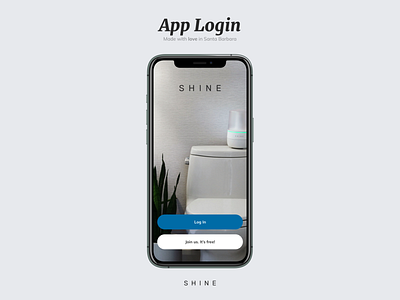 Shine Bathroom - App Login app design ios iphone mobile ui ux