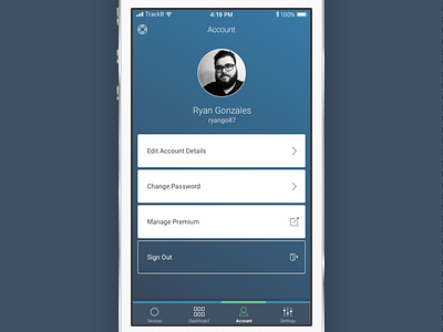 Account View app design ios mobile ui ux