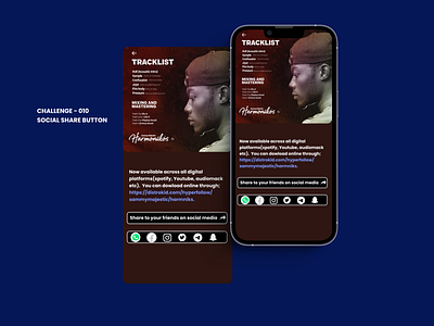 Challenge 10. Social share button design ui ux