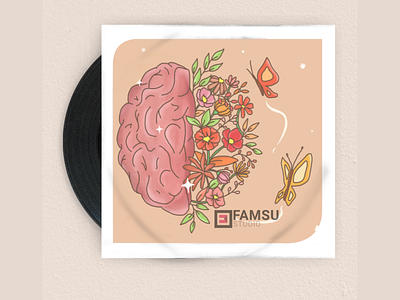 Illustration Brain for album cover