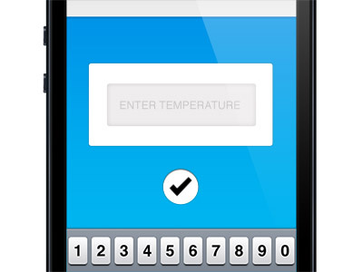 Temperature Submission Screen blue draft iphone mobile weather