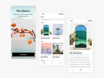 Stories App Design app articles design designer feedback improvement learning nature stories ui