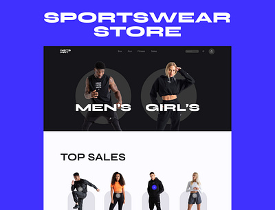 Sportswear online store 2022 design designer dribbble figma online shop site sport sportwear store ui uiux ux
