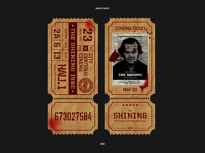 Movie ticket 2022 branding cinema design designer dribbble figma illustration movie shining ticket top