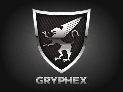 Gryphex chrome gotham logo shield