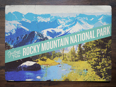 Vintage Postcard: Rocky Mountain National Park colorado postcard retro rock mountains vintage