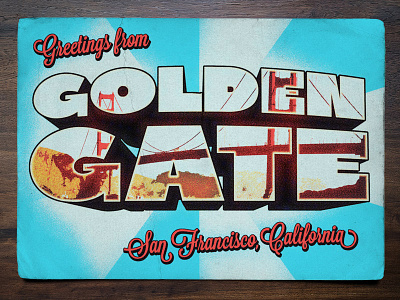 Vintage Postcard: Golden Gate