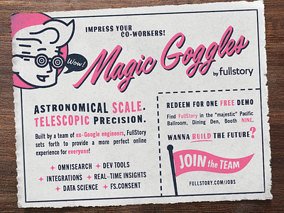 FullStory is gonna be at GopherCon ad comic book go gopher print retro skeuomorphism