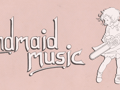 Handmaid Music Logo hand made illustration music typography vintage
