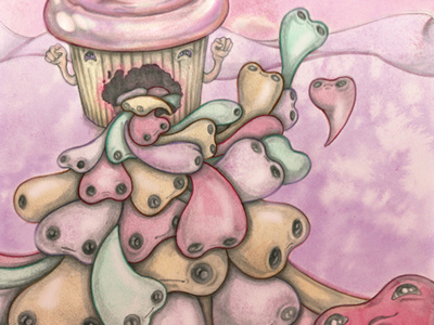 Cupcake candy cupcake digital illustration valentine watercolor