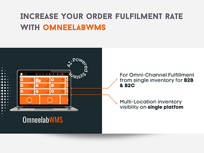 Order Fulfilment Rate with our AI-powered OmneelabWMS branding design illustration