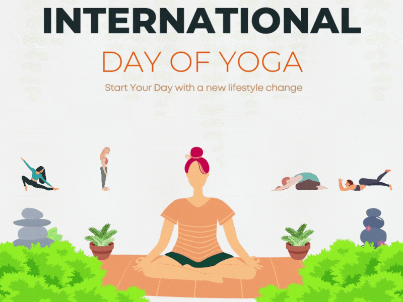 International Day of Yoga animation branding design illustration ui ux