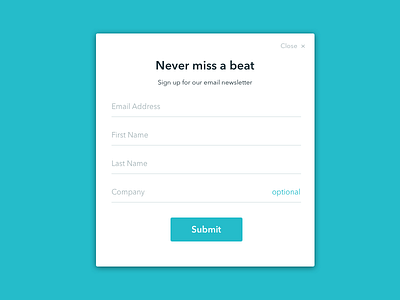 Sign Up! blog modal newsletter ui ux