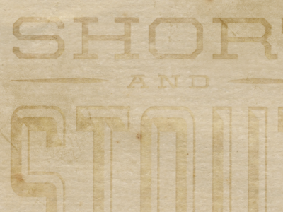Short and Stout beer branding lost type type united
