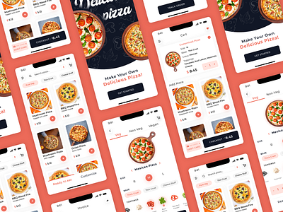 Pizza Customization App UI app appdesign design food delivery app graphic design illustration pizza app ui ux vector