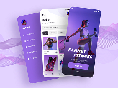 Fitness app app appdesign design fitness fitness app graphic design gym illustration ui ux
