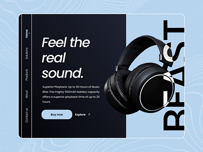 Headphones Landing Page app appdesign branding design graphic design headphones illustration logo ui ux vector website