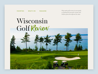 Wisconsin Golf Review branding editorial golf typography web design