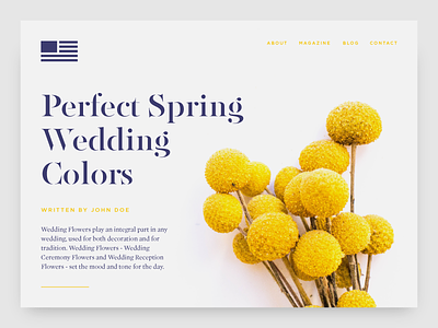 Wedding Flowers Website Concept branding flowers layout typography web design wedding yellow