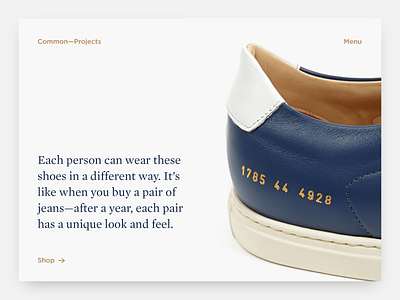 Common Projects cp design shoes typography ui ux web web design