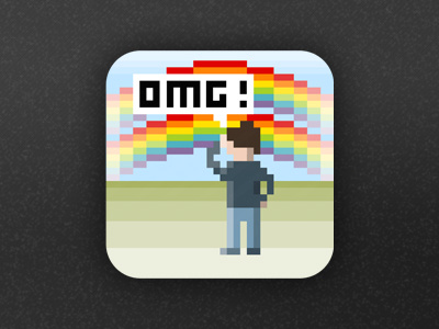 Omg! double icon ipad pixel rainbow