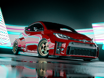 Wide Body Toyota GR Yaris Light Painting