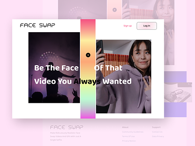 Face Swap Mobile App Landing Page branding craft design illustration logo vector