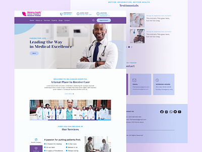 Hospital Website Design aesthetic branding design landingpage ui website