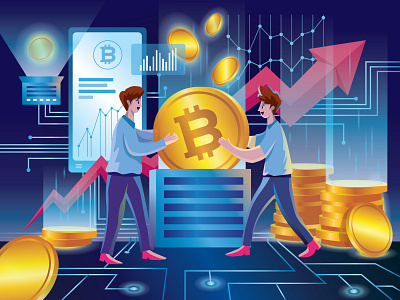 Future Bitcoin Crypto Illustration