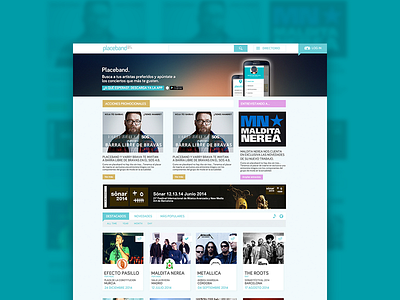 Placeband - Redesign homepage landing layout list ui ux