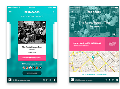 OMusic - Find concerts anywhere app concert design app layout list music product design ui ux