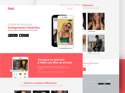 Litchi - Meet your favourite instagramers design homepage layout list ui ux