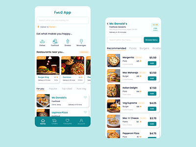 Food App UI app app ui branding fastfood figma food food app graphic design logo mobile online order restaurant ui ui design uiux