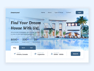 DreamLand - Real Estate Landing Page